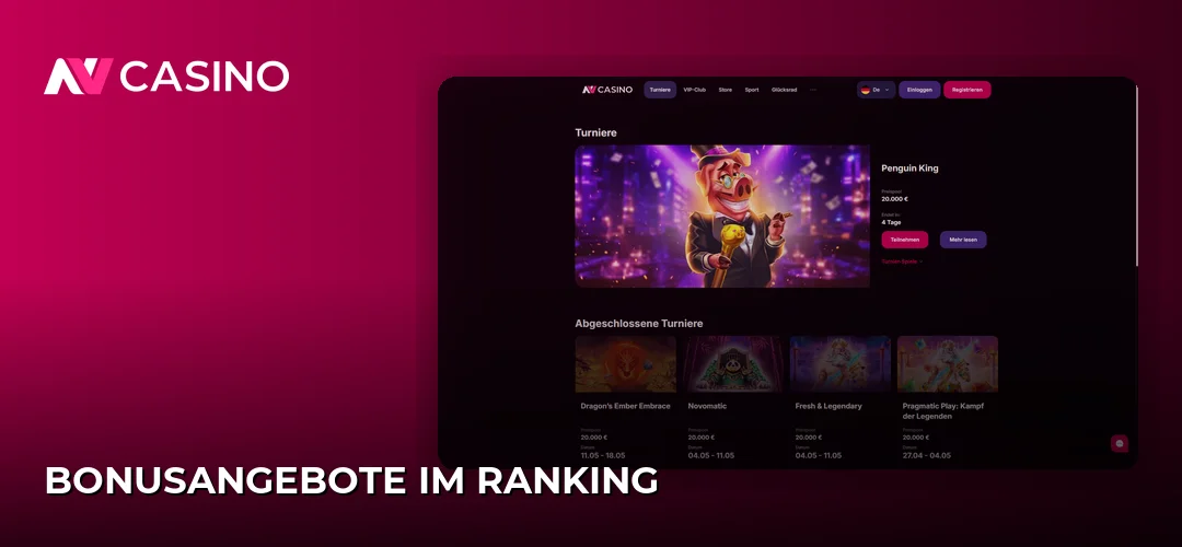 Bonusangebote im Ranking
